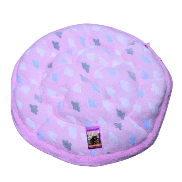 Coco Kindi Cloud Pattern Pink Color Washable Pumpkin Fur Bed With Heart Shape Toy