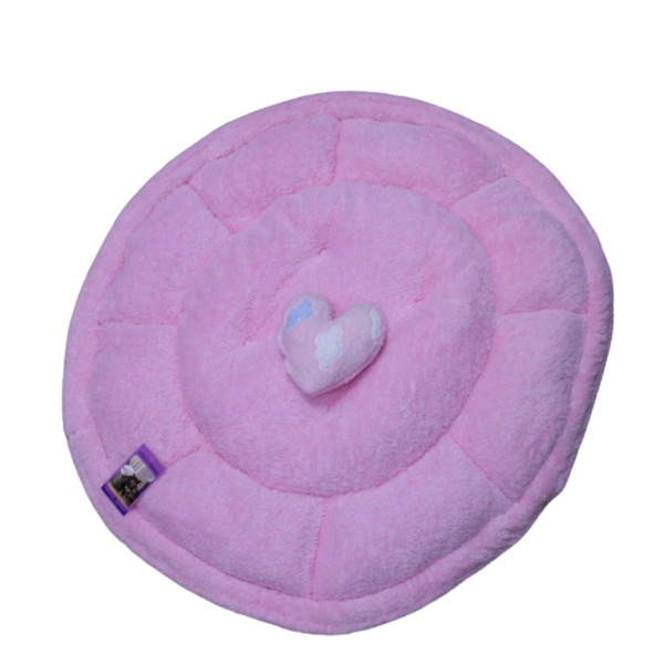 Coco Kindi Cloud Pattern Pink Color Washable Pumpkin Fur Bed With Heart Shape Toy - Image 2