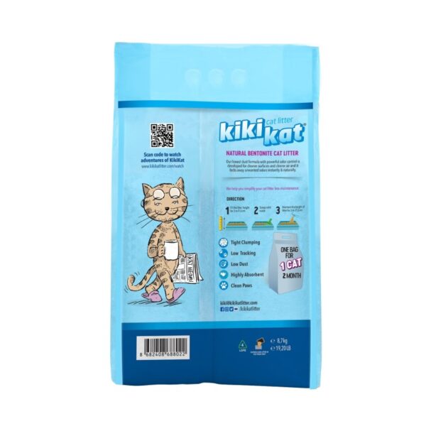 Kiki Kat White Bentonite Clumping Cat Litter – Natural  -10 L (8.7 Kg ) - Image 4