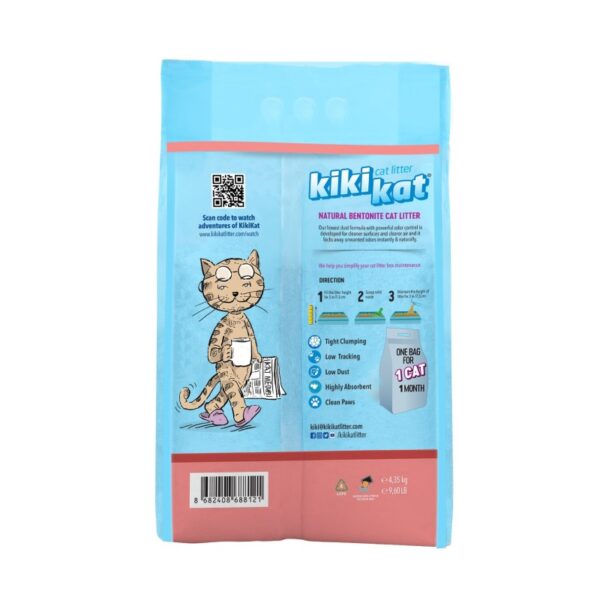 Kiki Kat White Bentonite Clumping Cat Litter -Baby Powder -5 L - Image 2
