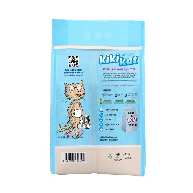 Kiki Kat White Bentonite Clumping Cat Litter – Cleany Scented (Soap) – 5L (4.35 Kg) - Image 2