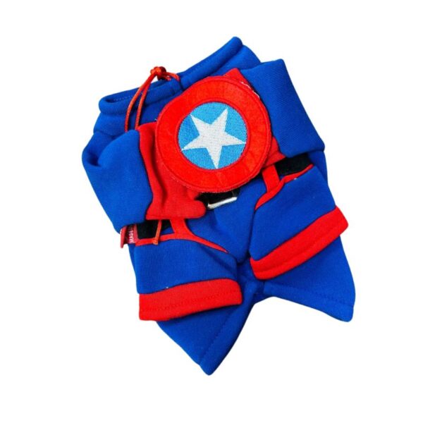 Hong Pet Captain America Suit-Blue-XS