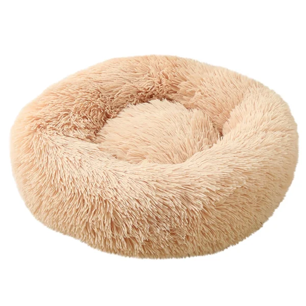 Coco Kindi Soft Plush Round Bed-Champagne