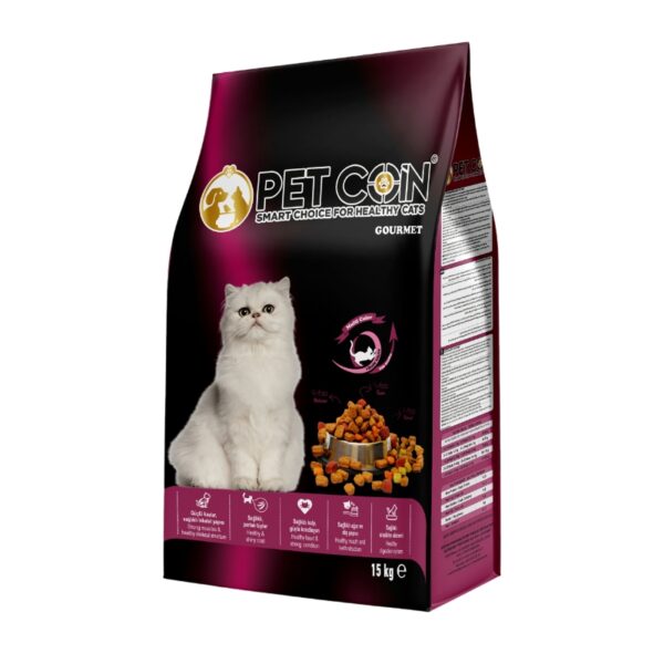 Petcoin Adult Cat Gourmet Chicken and Salmon and Lamb- 15kg