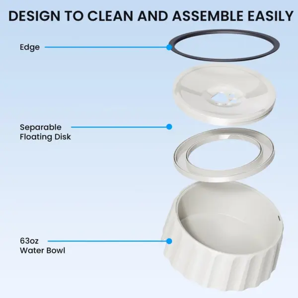 Pakeway No-Spill Pet Water Bowl -23*21*90Cm-White - Image 3