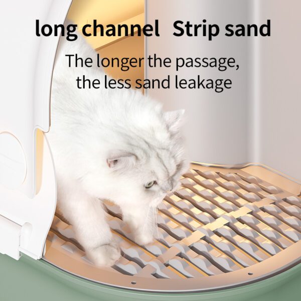 Pakeway Shell Flip-Top Open Cat-Litter Box-59.4*46.4*39.5 Cm-Green - Image 3