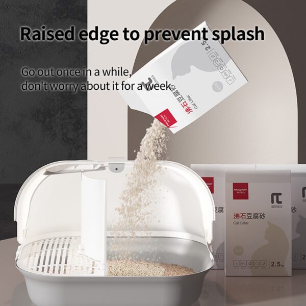 Pakeway Shell Flip-Top Open  Cat-Litter Box-59.4*46.4*39.5 Cm- Grey - Image 4