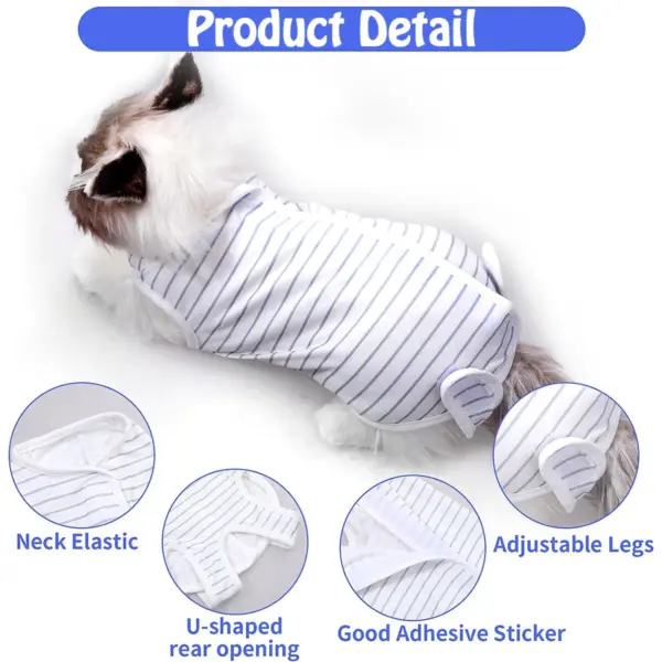 Cozy Paws Pet Recovery Suit-Blue Stripe - Image 4