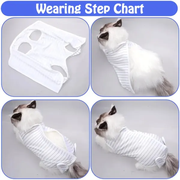 Cozy Paws Pet Recovery Suit-Blue Stripe - Image 3