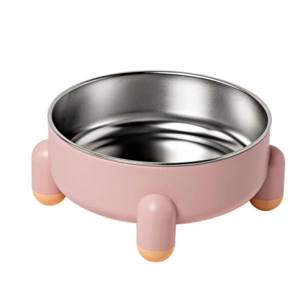 Cozy Paws Stainless steel pet bowl with four corners -Pink