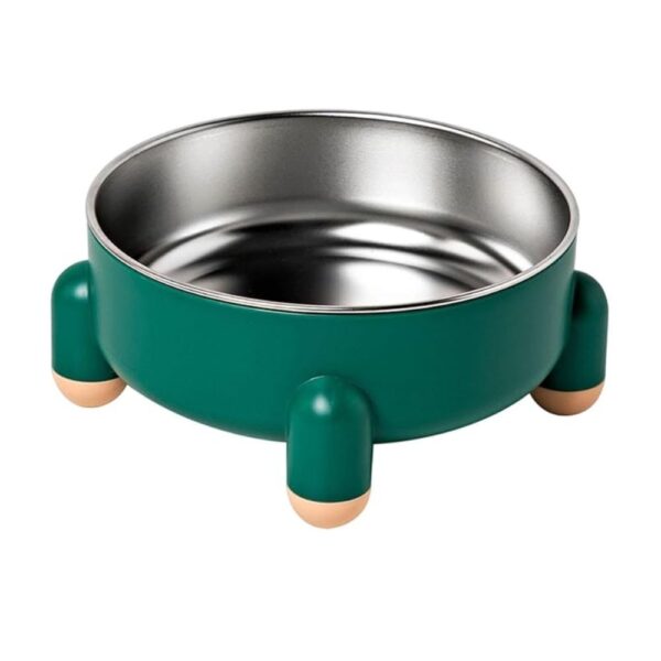 Cozy Paws Stainless steel pet bowl with four corners - Green