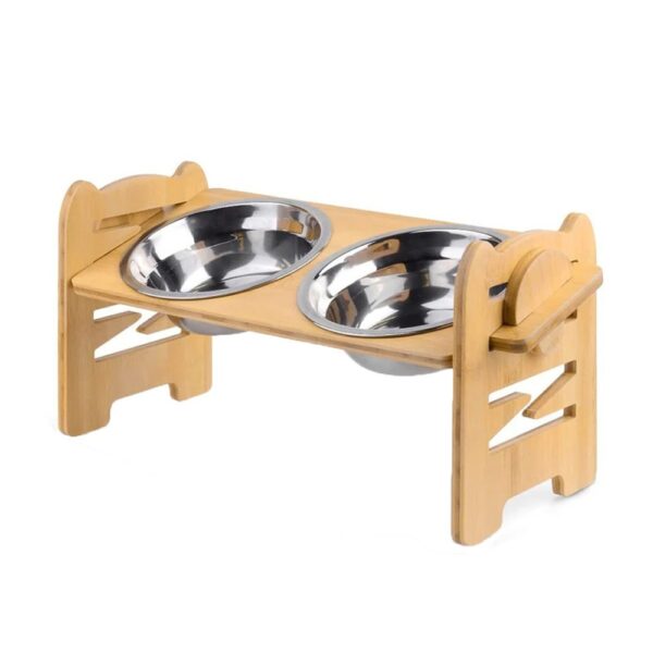 Cozy Paws 6-Height Adjustable Bamboo Raised Dog Bowl