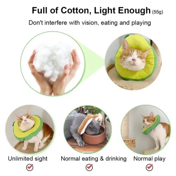 Cozy Paws Avocado Shape Pet Recovery Collar-4-20cm - Image 3