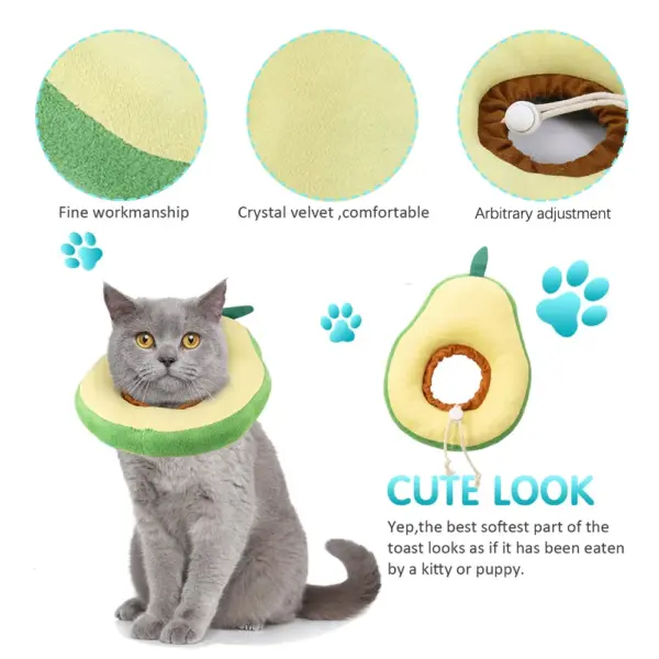 Cozy Paws Avocado Shape Pet Recovery Collar-4-20cm - Image 2