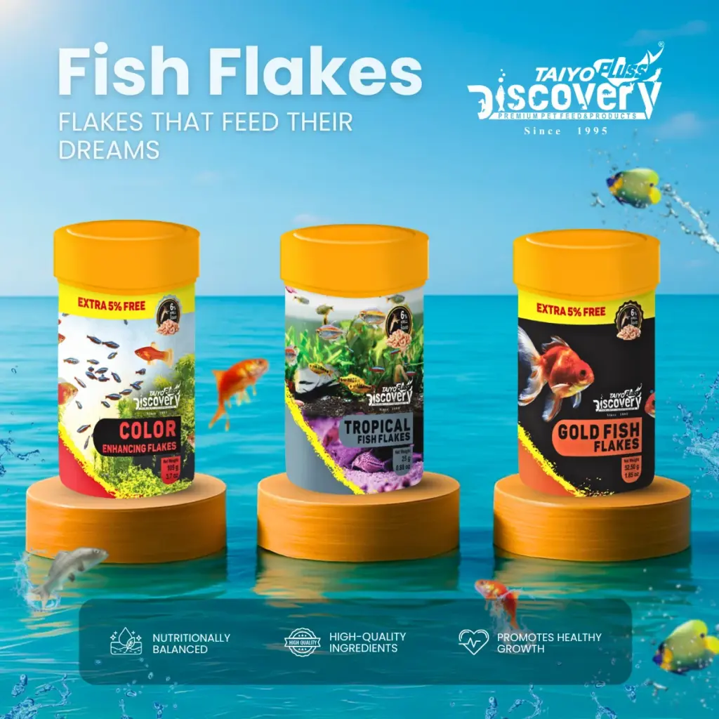 Fish Flakes Taiyo pluss discovery poster