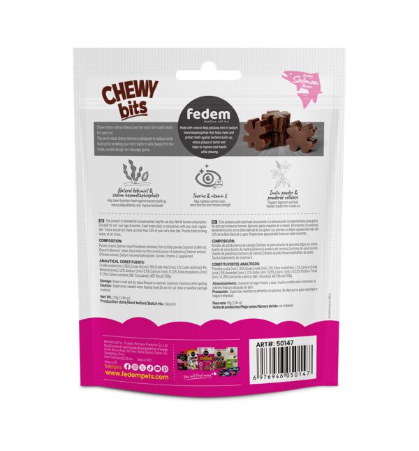 Fedem Chewy Bits Savory Salmon Flavour for Cats 55g - Image 2