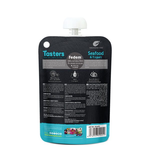 Fedem Tasters Creamy Cat Snack – Seafood & Yogurt 80g - Image 2