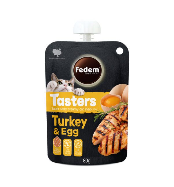 Fedem Tasters Creamy Cat Snack – Turkey & Egg 80g