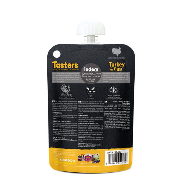 Fedem Tasters Creamy Cat Snack – Turkey & Egg 80g - Image 2
