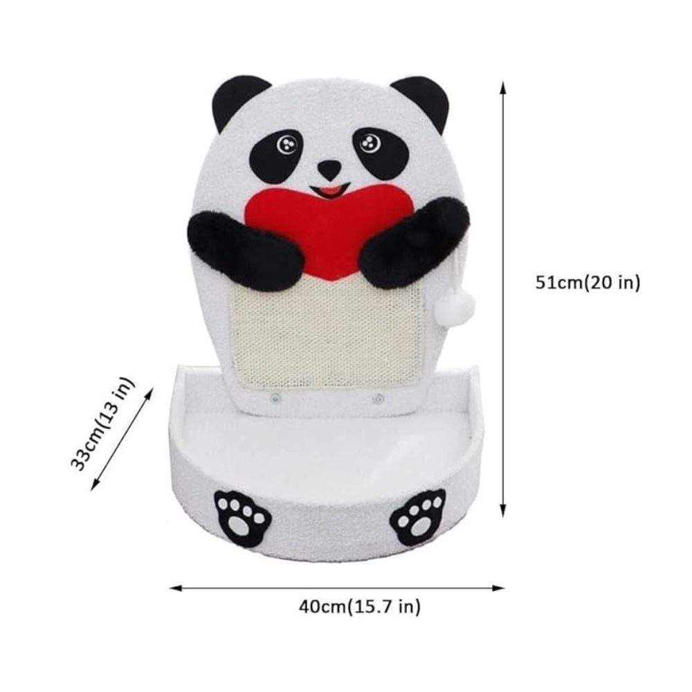 Cozy Paws Panda Shape Cat Scratching Board With Sisal Rope and Scratching Pad -41*33*62cm - Image 2