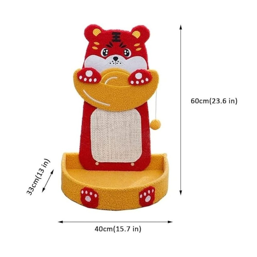 Cozy Paws Tiger Shape Cat Scratching Board With Cat Bed and Sisal Rope -41*33*62cm - Image 2