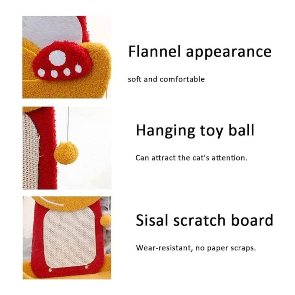 Cozy Paws Tiger Shape Cat Scratching Board With Cat Bed and Sisal Rope -41*33*62cm - Image 3