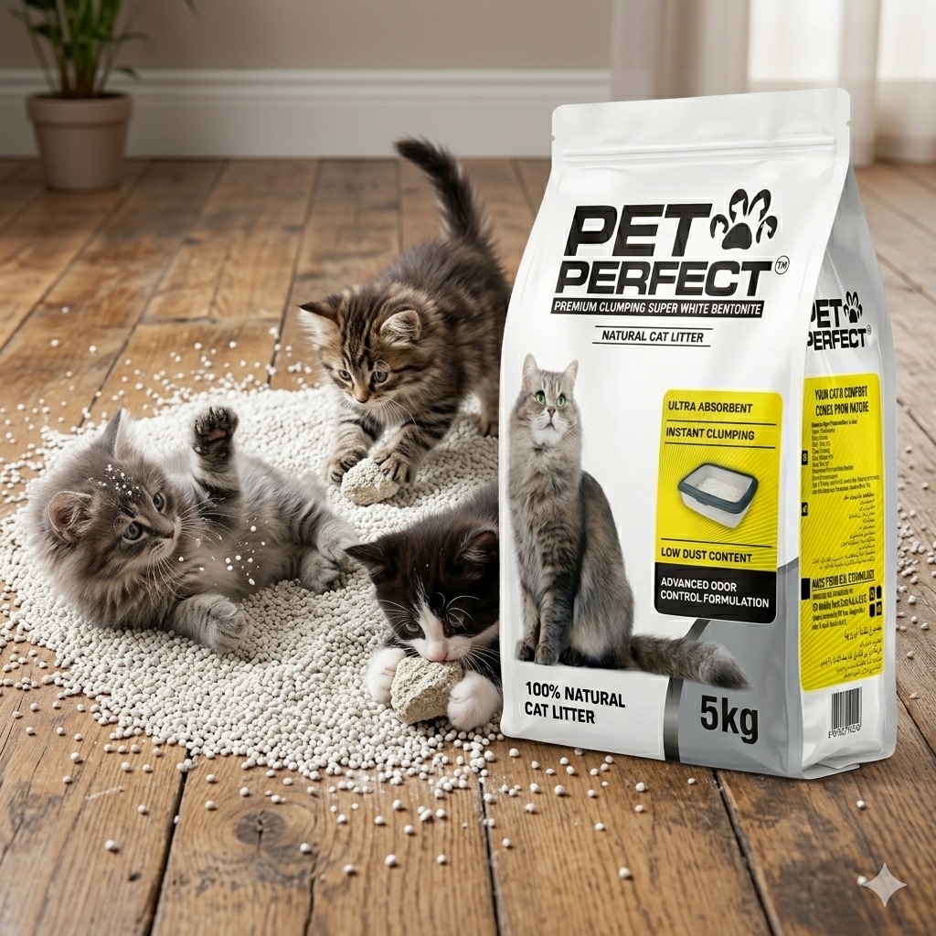 Pet Perfect Premium White Clumping Bentonite Cat Litter – 5kg (Natural) - Image 2
