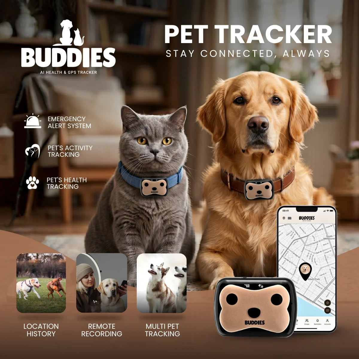 buddies pet gps tracker